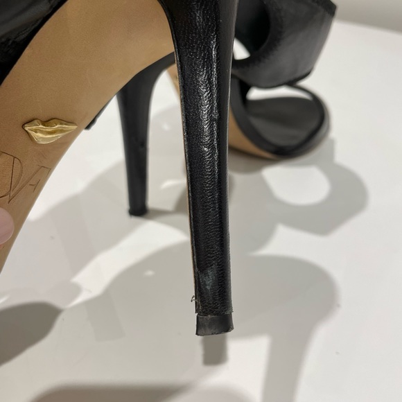 Diane von Furstenberg black leather heels - Picture 5 of 9